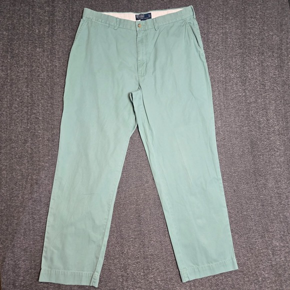 Polo Ralph Lauren Pants Mens 36x30 Green Classic Fit Chino Casual 100% Cotton - Picture 1 of 11